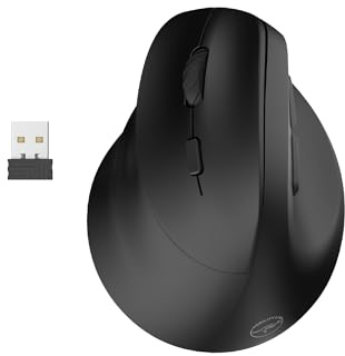 Mobility Lab Ergo M30W Left – Vertikale Multi-Connection-Maus für Linkshänder – Dreifache kabellose Verbindung, leise Klicks, Empfindlichkeit in 4 Stufen einstellbar – MacOS & Windows-Kompatibilität
