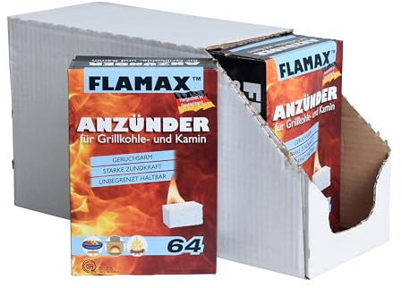 ESTEXO Kaminanzünder Grillanzünder Kohle-Anzünder 12x 64 Stück Ofenanzünder BBQ Anzündwürfel