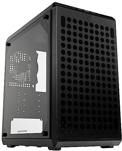 Cooler Master MasterBox Q300L V2 – mATX-Mini-Tower-Gehäuse, 1 x 120 mm vorinstallierter hinterer Lüfter, gehärtete Glasscheibe, sauberes Routing, mehrere Kühloptionen und USB 3.2 Gen 2x2 Typ-C 20 GB/s