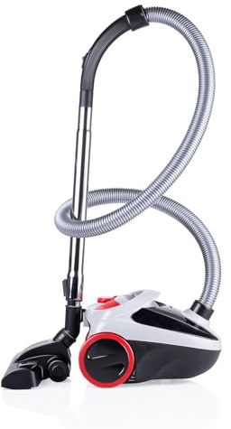 Dirt Devil Staubsauger mit Beutel DD2001 - Staubsaugerbeutel 2.0L - Bodenstaubsauger 800W - mit Kombibürste und Fugendüse - 7.5M Reichweite - Bodenstaubsauger mit beutel 3.3KG - HEPA 10 Filter - Grau