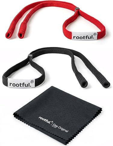 rootful.® 2 Stück Sportbrillenband PRO [DEUTSCHE MARKE] Fester Halt für Sport- und Sonnenbrillen | maximaler Schutz | Verstellbar, Anti-Rutsch, Wasserfest |Herren u. Frauen | inkl. Reinigungstuch
