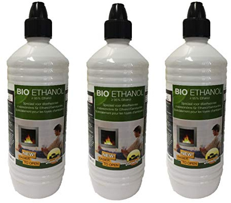 3X 1 Liter Flaschen Ethanol Gelkamine Ethanolkamine Wandkamine Bioethanol