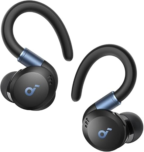soundcore von Anker Sport X20, kabellose Workout Kopfhörer, drehbare und ausziehbare Ohrhaken, Geräuschunterdrückung, IP68 wasserdicht, schweißfest, staubdicht, Sport Kopfhörer (Generalüberholt)