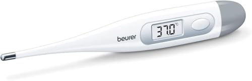 Beurer FT 09 Digital- und Körperthermometer, wasserdicht, LCD-Display mit Messbereich +/- 1 ºC, akustisches Signal, ohne Glas, Farbe Weiß