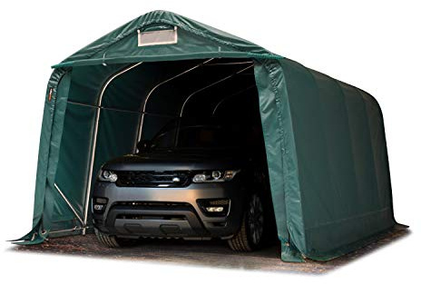 Garagenzelt Carport 3,3 x 4,8 m in dunkelgrün Unterstand Lagerzelt PVC 800 N Plane und Stabiler Stahlrohrkonstruktion