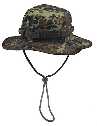 MFH Buschhut US mit Kinnband GI Boonie Rip Stop, L, Flecktarn