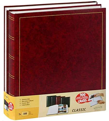 Jumbo-Alben, traditionell, 100 Seiten, für 500 Fotos, 10 x 15 cm, Rot, 2 Stück