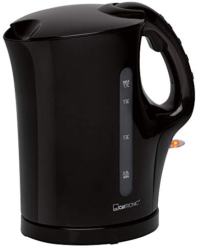 Clatronic® Wasserkocher | Kettle | 1,7 L mit automatischer & manueller Abschaltung | herausnehmbarer Kalkfilter | max. 2200Watt | WK 3819 schwarz