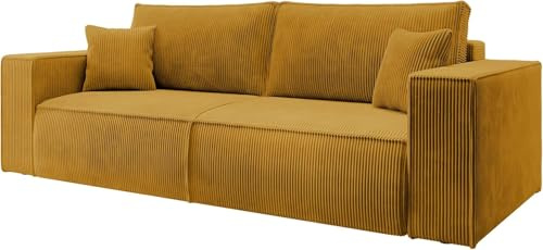 Selsey Sofa Schlafsofa Couch Mit Stauraum Schlaffunktion Pflegeleicht Polyurethanschaum Kordsamt Weich Honig Farese
