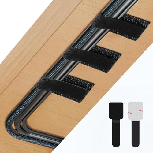 Abnii 50 Stück Kabelmanagement Schreibtisch, Kabelbinder Selbstklebend | Klettband Kabel Organizer Schreibtisch Kabelhalter Kabelklemmen Kabelclips Kabelbefestigung für TV, Lichterkette Schwarz