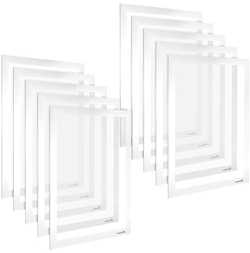 POPPSTAR Magnetrahmen A4 selbstklebend mit Magnetverschluss, weiß, 5 Stück