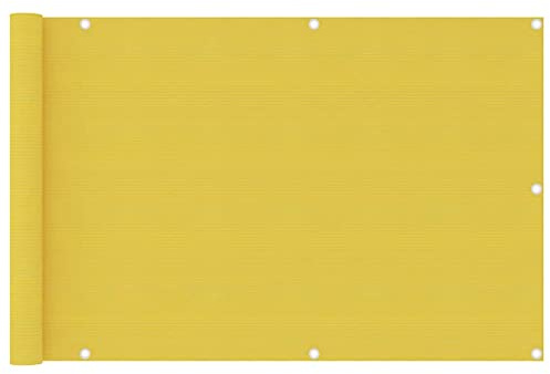 vidaXL Balkon Sichtschutz Bespannung Terrasse Windschutz Sonnenschutz Balkonbespannung Balkonverkleidung Balkonsichtschutz Gelb 90x400cm HDPE