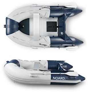 NOARD | Schlauchboot 230-470cm mit Aluminiumboden, Blau/Grau | UV-beständiges PVC, Leicht & Schneller Aufbau | Komplettset mit Pumpe, Ruder, Transporttasche