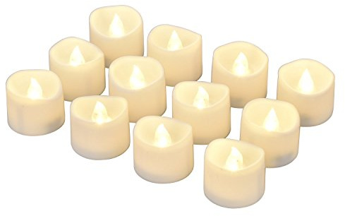 eLander LED Tee Lichter flammenlose Kerzen mit Timer, Automatikmodus: 6 Stunden an und 18 Stunden aus, 3.2x3.6 cm, [12 Stück, Warm-weiß]