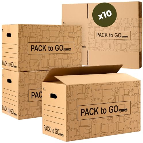 Umzugskartons 10 Stück, Moving Boxes Groß & XXL, 60 x 40 x 40 cm - Versandkarton für sicheren Umzug und Versand