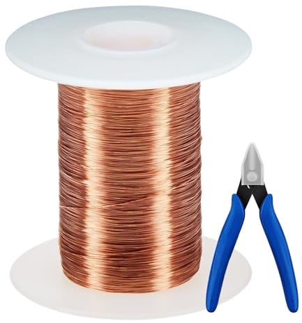 HTTYHT kupferdraht, Kupferdraht Gegen Schnecken, 0.1mmx100m | Electroculture Gardening Kupferdraht, Kupferdraht Ohne Lack für Schmuck DIY Schweißen Experiment Gartenarbeit