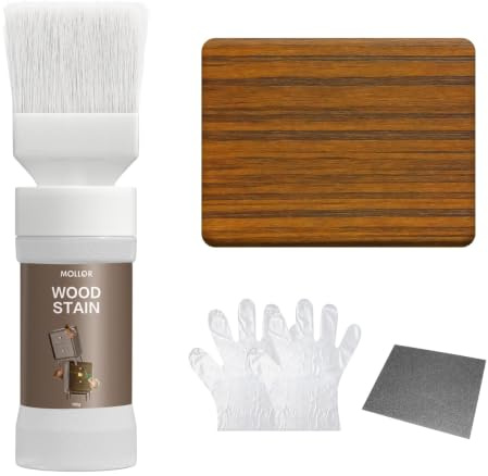 Teak Holzfärbung,Wasserbasierte Holzfärbung & Versiegelung in Einem,Kein Grundieren & Oberlack,Schnelltrocknend,Geruchsarm,Nicht giftig,Ideal für Innen- & Außenmöbel 150g
