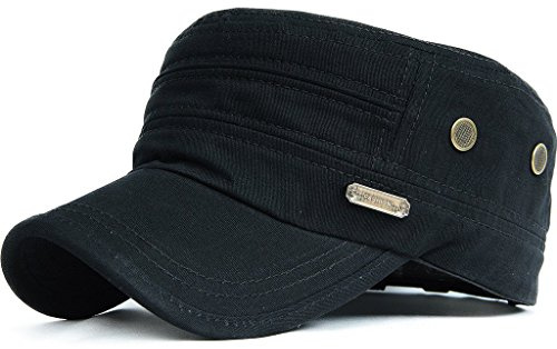 KUYOU Unisex Army Military Flat Cap Vintage Cotton Baseballmütze Kappe