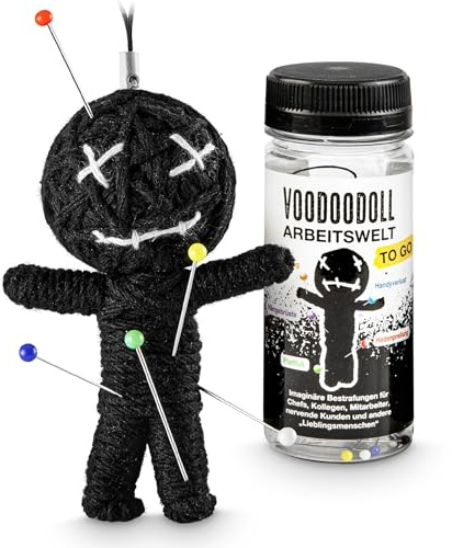 Voodoo Doll Puppe Voodoopuppe Voodoodoll Geschenk Arbeitskollege witziges Mitbringsel Gaggeschenk Chef Boss Vorgesetzer Arbeitskollege Mitarbeiter Kollege Lieblingsmensch schwarzer Humor Partygeschenk