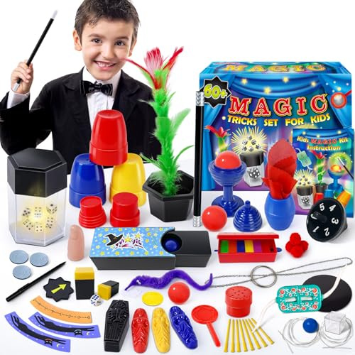 Heyzeibo Zauberkasten - Zaubertricks Set für Kinder mit Zauberstab | Magie Requisiten Zauber Tricks, Weihnachtsgeschenke für Jungen und Mädchen