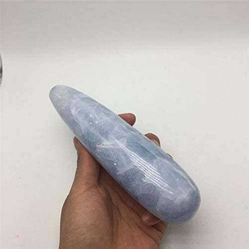 UYCUODLUY Natürlicher Celestine-Kristall-Edelsteinstab, Blauer Celestine-Kristallstab, Massage |s| -