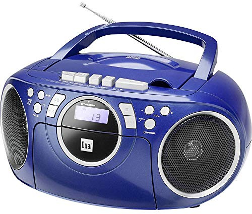 Dual P 70 Blau • Kassettenradio mit CD • UKW-Radio • Boombox • CD-Player • Stereo Lautsprecher • AUX-Eingang • Netz- / Batteriebetrieb • Tragbar