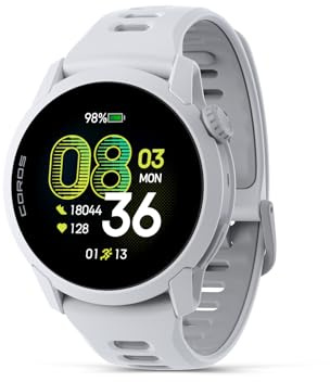 COROS PACE 4 Ultraleichte Sportuhr, 1,2-AMOLED-Touchscreen, 32g Laufuhr, 19 Tage Gebrauch, Sprachsteuerung, Trainingswerkzeuge, Präzises GPS, Trainingsplan, Laufen (Weißes Silikon)