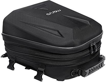 MOSISO Rucksack Motorrad, Motorradtasche mit Erweiterbare Kapazität 20L-28L, Wasserdicht Motorrad Tasche Abnehmbar mit Griff & Regenschutz, Einfache Montage, Schwarz