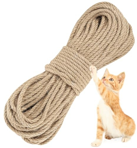 Sisalseil für Kratzbaum, 6mm/30 Meter Natur Katzen Kratzseil DIY Garten Dekoration