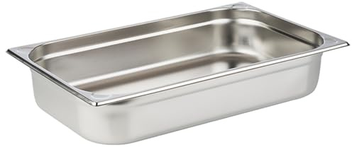 APS 81104 GN-Behälter 1/1, Gastronormbehälter Edelstahl rostfrei/Abmessungen 32,5 x 53 cm/Tiefe 100 mm/Volumen 13,25 Liter