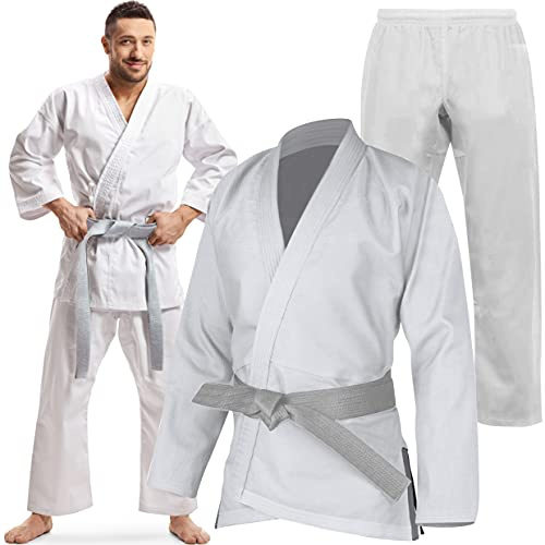 Senshi Japan Kampfsportanzug aus Baumwolle, Karate-Gi, mit Gürtel, weiß, 5/180