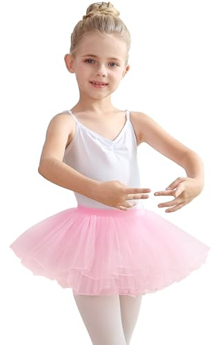 tanzdunsje Tutu-Röcke für Mädchen, Ballett-Tanzröcke für Kinder, Mädchen, 4-lagige Tüll-Tutu-Geburtstags-Prinzessinnen-Party