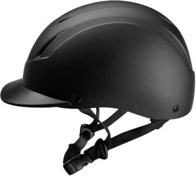 PFIFF 103119 Reithelm ProtectionX, Erwachsenenreihelm, Größenverstellbarer Helm für Erwachsene, mit Belüftunssystem, Schwarz, Größe 52-56cm (S)