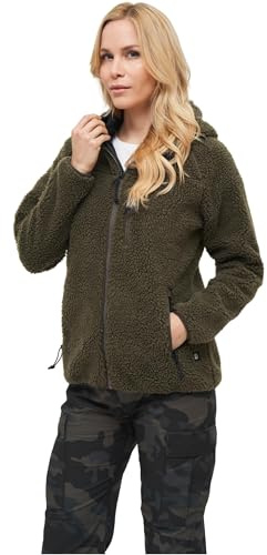 Brandit Women Teddyfleece Jacket Hooded, Farbe: olive, Größe: XL