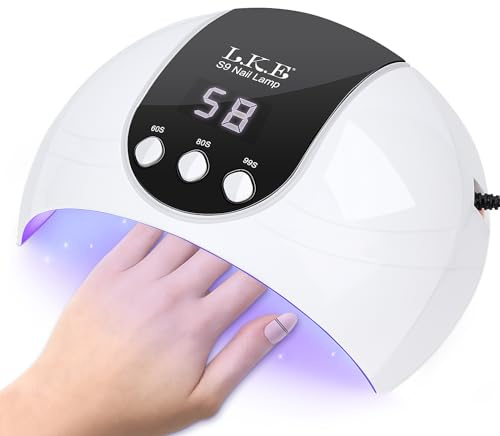 UV LED Nagellampe, 54W Automatischer Sensor LCD Display USB-Betrieb Schnelles Aushärten von Gel Nägel Perfekt für Heim & Nagelstudio Geschenk