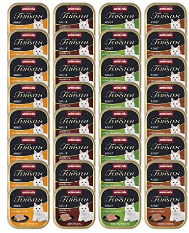 animonda Vom Feinsten Adult Vielfalt (32 x 100 g), Nassfutter für ausgewachsene Katzen, Katzenfutter ohne Getreide und Zucker, mit 100 % frischen, fleischlichen Zutaten