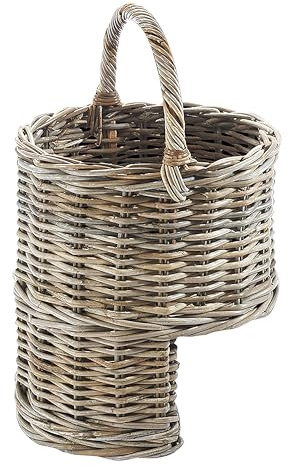 Kobolo Treppenkorb Rattan 41x35x66 cm Kubu Grey