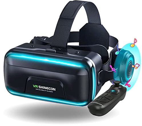 VR Brille für Handy,VR Headset Virtual Reality Brille 3D mit Bluetooth Fernbedienung Erleben Spiele für Android/iOS 4,7-7,2 Zoll Handys Kinder Erwachsene Geschenk 2023 New