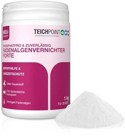 Teichpoint Fadenalgenvernichter Forte 1kg | Gezielte Algenbekämpfung für Koi- und Gartenteiche | phosphatfrei | Reichweite 30.000 Liter