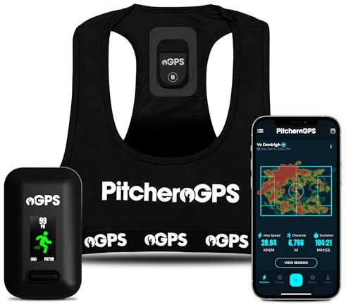 PitcheroGPS Fußball-Tracker & Weste – Erfasst 18 wichtige Leistungsmetriken – Beinhaltet EIN 60-Tage-Abonnement. Fußball-Trainingsausrüstung für Leistungs- und Fitness-Tracking (Erwachsene L)