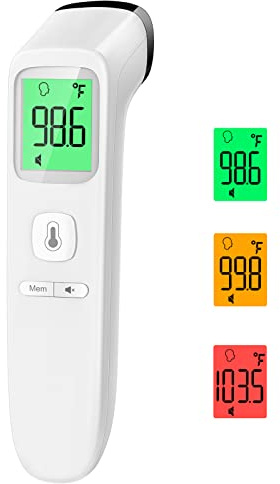Goodbaby Ohrthermometer Fieberthermometer Kontaktlos Infrarot Stirnthermometer für Babys und Erwachsene mit Fieberalarm, LCD-Bildschirm und Speicherfunktion