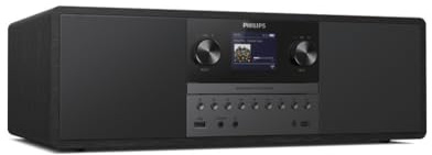 Philips Mikro-Musiksystem TAM6805 50W All-in-One mit Internetradio, Bluetooth, Spotify Connect, USB, CD-Player, DAB+, FM, Bassreflex-Lautsprecher – Kompaktes Audiosystem für Zuhause, Büro oder Küche