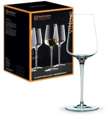 Nachtmann 4-teiliges Weißweingläser Set, 380 ml, ViNova, 98074, Weingläser aus Kristallglas, Weißwein Gläser spülmaschinenfest
