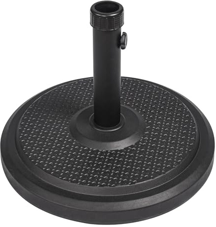 paramondo Sonnenschirm Schirmständer Standard Rund, Schwarz, Aus Polymerbeton, für Maststärke bis zu Ø 50mm, inkl. Adapterhülsen