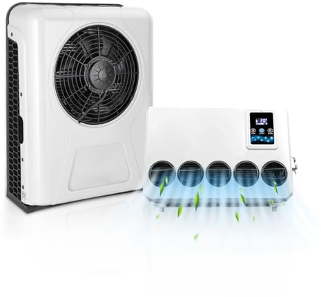 Aspligo 12V LKW Klimaanlage 10000BTU Split Electric AC Unit 12 Volt Fit für Wohnmobile Wohnmobil Bus Anhänger Traktoren Camper Van Parken Klimaanlage Schnelle Kühlung Low Noise