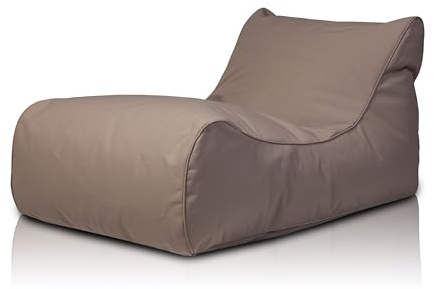Ecopuf Wetterfester Outdoor Sitzsack Master Chaise Longue - Sitzsack mit Staufach und Griff - Wasserfester Stoffsack - Entspannungssessel - Wohnungseinrichtung - 115x65x60cm, Cappucino M7