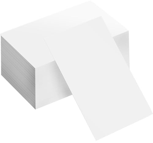 100 Karteikarten Blanko Visitenkarten - Papier Karten in 88x55mm, 250 g/m² Spielkarten, Lernkarten, Visitenkarten Papier für Lernen Gedächtnis - Memokarten, Notizkarten, Lesezeichen in Weiß