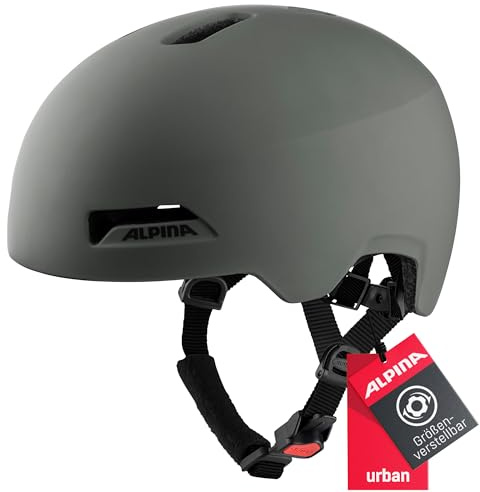 Alpina HAARLEM - Robuster, Individuell Anpassbarer & Leichter Urban Fahrradhelm Für Erwachsene, Coffee-Grey matt, 52-57 cm