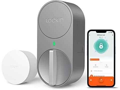 Lockin Smartes Türschloss G30, WLAN & App-Steuerung, Auto-Lock, Alexa- & Google-kompatibel, keyless Entry elektronisches türschloss, Grau