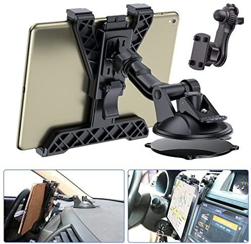 OHLPRO Tablet Halterung Auto, 360° Drehbare Verstellbare iPad Autohalterung, Armaturenbrett Windschutzscheibenhalterung, für 6-11 Zoll,Kompatibel mit iPad, Samsung-Tab, Huawei und mehr